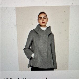 Zara wool Women's Gray high collar coat in like new condition